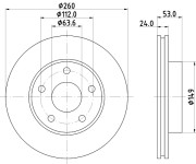 8DD 355 103-801 Brzdový kotouč HELLA PAGID