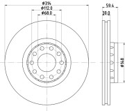 8DD 355 104-351 HELLA PAGID brzdový kotúč 8DD 355 104-351 HELLA PAGID