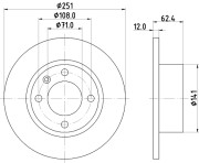 8DD 355 104-831 Brzdový kotouč HELLA PAGID