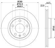 8DD 355 105-531 Brzdový kotouč PRO HELLA PAGID