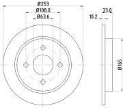 8DD 355 105-661 Brzdový kotouč PRO HELLA PAGID