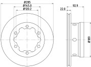 8DD 355 105-811 Brzdový kotouč PRO HELLA PAGID