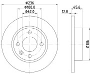 8DD 355 105-871 Brzdový kotouč HELLA PAGID