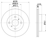 8DD 355 107-281 Brzdový kotouč PRO HELLA PAGID