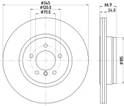 8DD 355 122-051 Brzdový kotouč HELLA PAGID