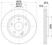 8DD 355 110-231 Brzdový kotouč HELLA PAGID