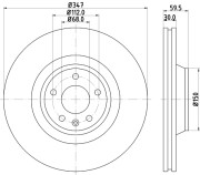 8DD 355 128-311 Brzdový kotouč PRO High Carbon HELLA PAGID