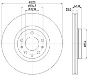 8DD 355 114-491 Brzdový kotouč HELLA PAGID