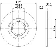 8DD 355 114-851 HELLA PAGID brzdový kotúč 8DD 355 114-851 HELLA PAGID