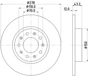 8DD 355 116-671 Brzdový kotouč PRO HELLA PAGID