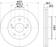 8DD 355 117-821 Brzdový kotouč HELLA PAGID