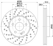 8DD 355 129-681 Brzdový kotouč PRO High Carbon HELLA PAGID