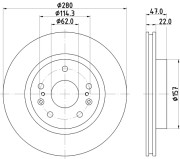 8DD 355 120-521 Brzdový kotouč HELLA PAGID