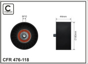 476-118 CAFFARO napínacia kladka rebrovaného klinového remeňa 476-118 CAFFARO