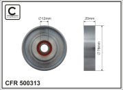 500313 CAFFARO vratná/vodiaca kladka rebrovaného klinového remeňa 500313 CAFFARO