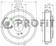 5020-0043 Brzdový buben PROFIT