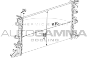 105096 Chladič, chlazení motoru AUTOGAMMA