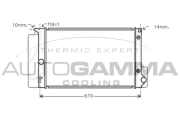 105180 Chladič, chlazení motoru AUTOGAMMA