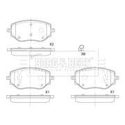 BBP2887 BORG & BECK sada brzdových platničiek kotúčovej brzdy BBP2887 BORG & BECK