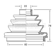 BCB2110 Měch, hnací hřídel BORG & BECK