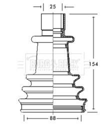 BCB2115 Měch, hnací hřídel BORG & BECK