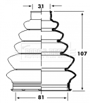 BCB2357 Měch, hnací hřídel BORG & BECK