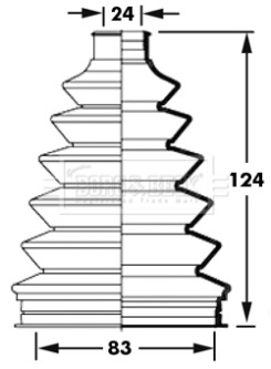 BCB2383 Měch, hnací hřídel BORG & BECK