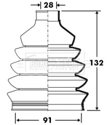 BCB2386 Měch, hnací hřídel BORG & BECK