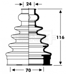 BCB2796 Měch, hnací hřídel Trilobe BORG & BECK