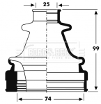 BCB2798 Měch, hnací hřídel Universal BORG & BECK