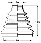 BCB2799 Měch, hnací hřídel Trilobe BORG & BECK