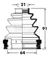 BCB2818 Měch, hnací hřídel Universal BORG & BECK