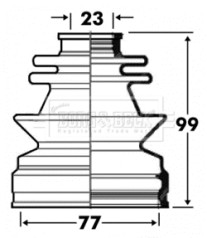 BCB2851 Měch, hnací hřídel BORG & BECK