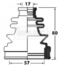 BCB2855 Měch, hnací hřídel Trilobe BORG & BECK