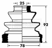 BCB2868 Měch, hnací hřídel Trilobe BORG & BECK