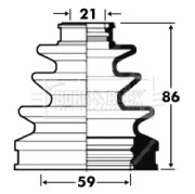 BCB2876 Měch, hnací hřídel Universal BORG & BECK