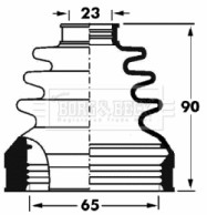 BCB2893 Měch, hnací hřídel Trilobe BORG & BECK