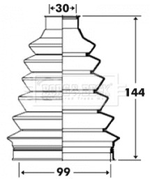 BCB6101 Měch, hnací hřídel BORG & BECK