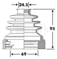 BCB6115 Měch, hnací hřídel Universal BORG & BECK