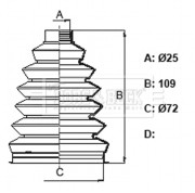 BCB6122 Měch, hnací hřídel BORG & BECK