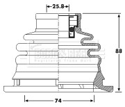 BCB6209 Měch, hnací hřídel BORG & BECK