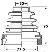 BCB6243 Měch, hnací hřídel Trilobe BORG & BECK