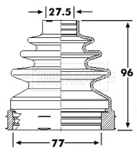 BCB6244 Měch, hnací hřídel Trilobe BORG & BECK