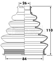 BCB6249 Měch, hnací hřídel BORG & BECK