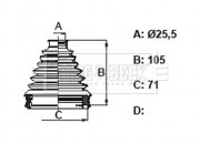 BCB6318 Měch, hnací hřídel Universal BORG & BECK