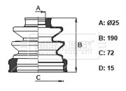 BCB6348 Měch, hnací hřídel BORG & BECK