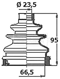 BCB6388 Měch, hnací hřídel Universal BORG & BECK