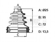 BCB6392 Měch, hnací hřídel Universal BORG & BECK