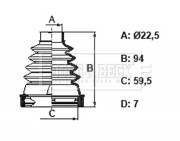 BCB6399 Měch, hnací hřídel Trilobe BORG & BECK