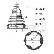 BCB6444 Měch, hnací hřídel Universal BORG & BECK